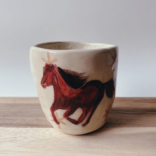 Horse Tumbler {running horses} 8 oz